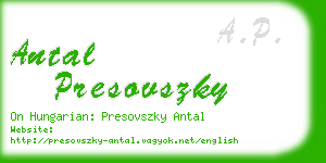 antal presovszky business card